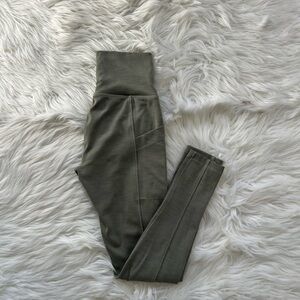 Prana Olive Green Women’s High-Waist Ribbed Leggings